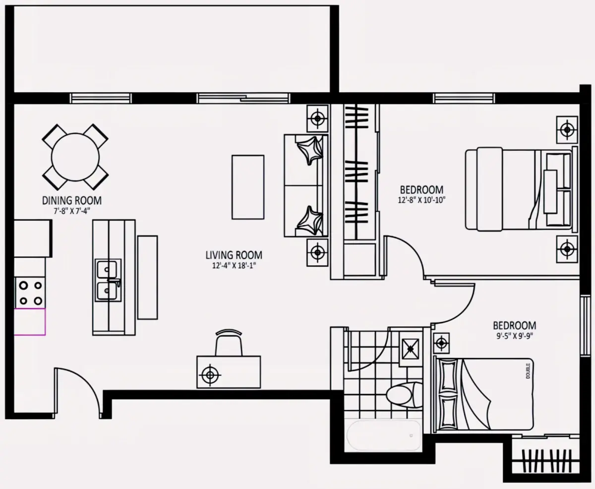 2Bed Rooms view 1