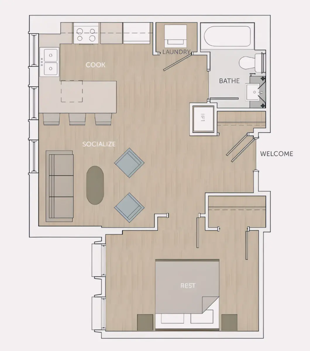 1B1B Rooms view 3