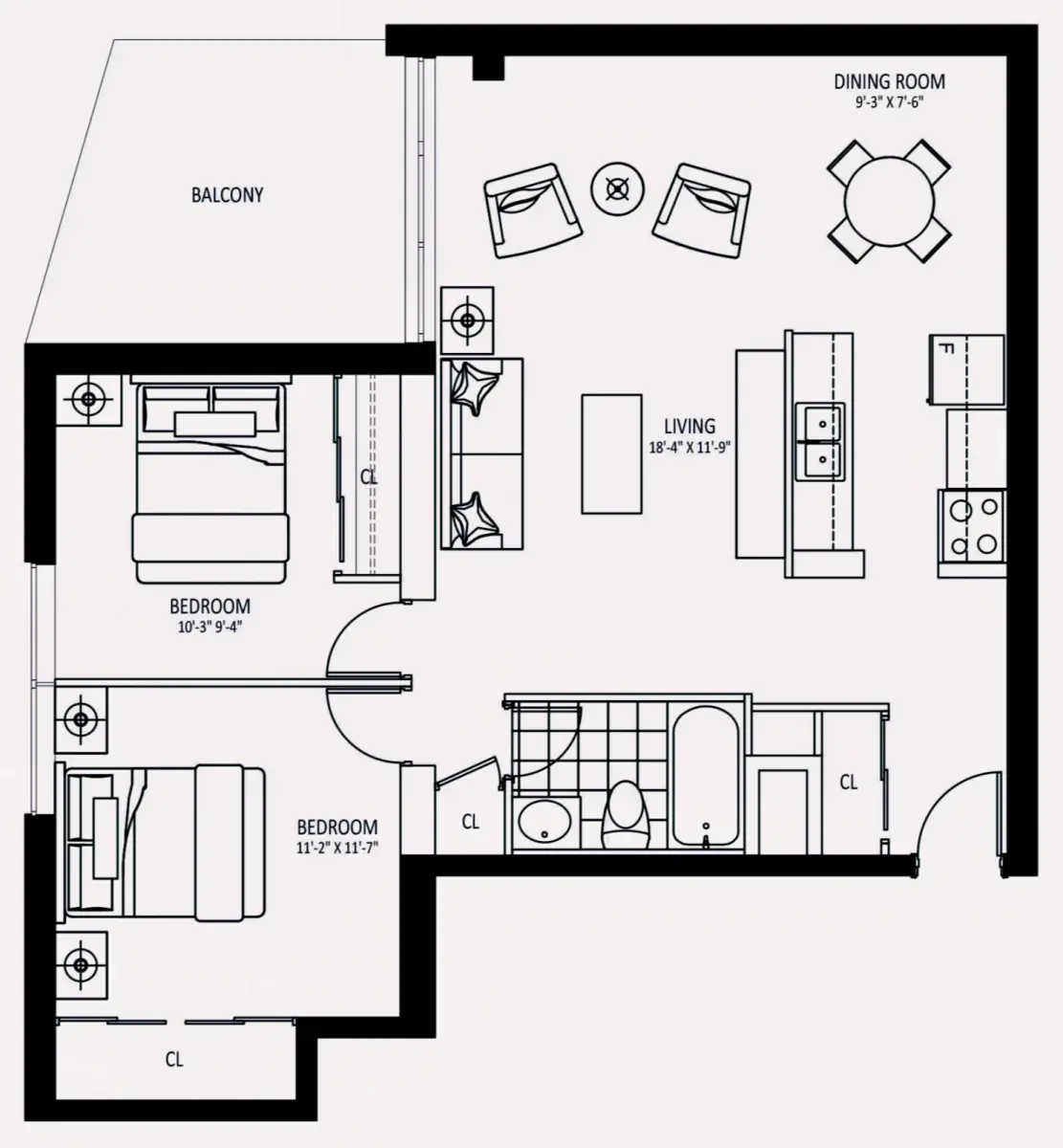 2Bed Rooms view 3