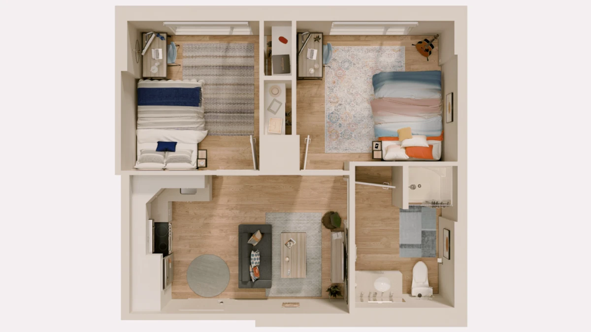 2 Rooms view 1