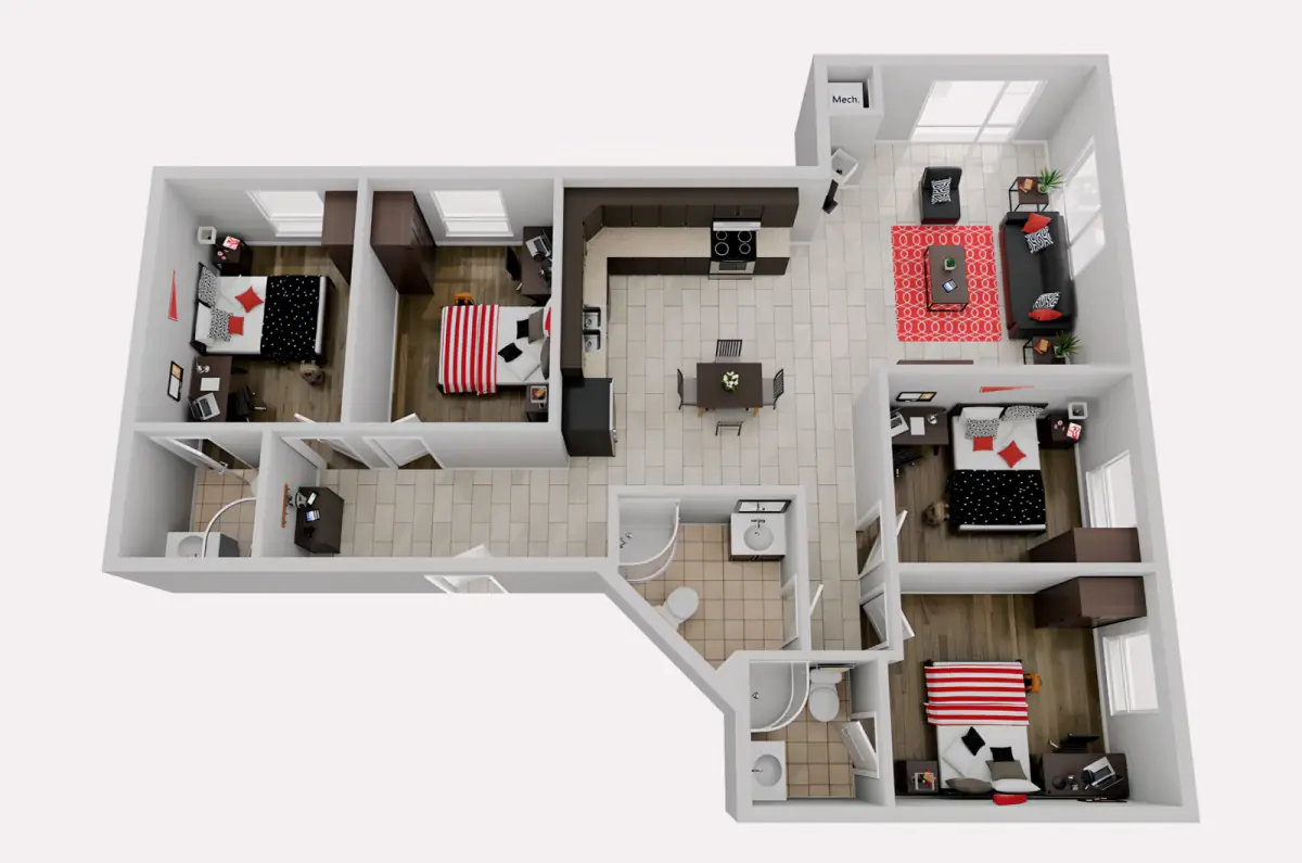 4 Rooms view 3