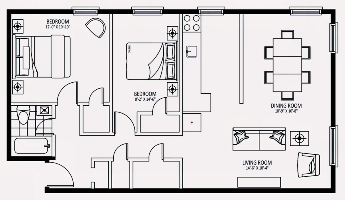 2 Rooms view 1