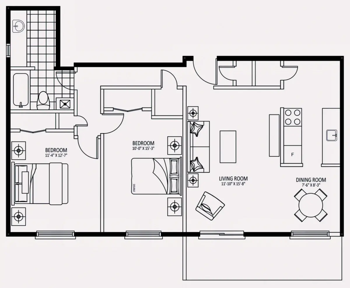 2 Rooms view 1