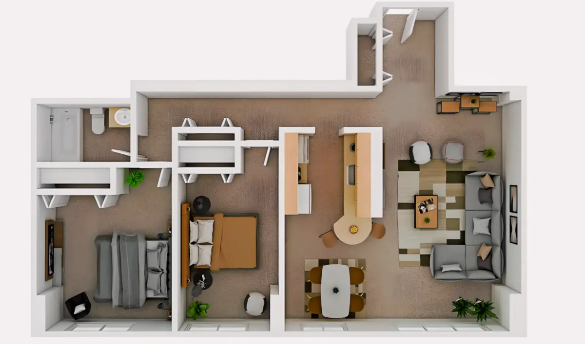2 Rooms view 1
