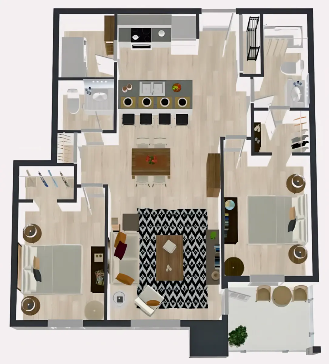 2 Rooms view 3