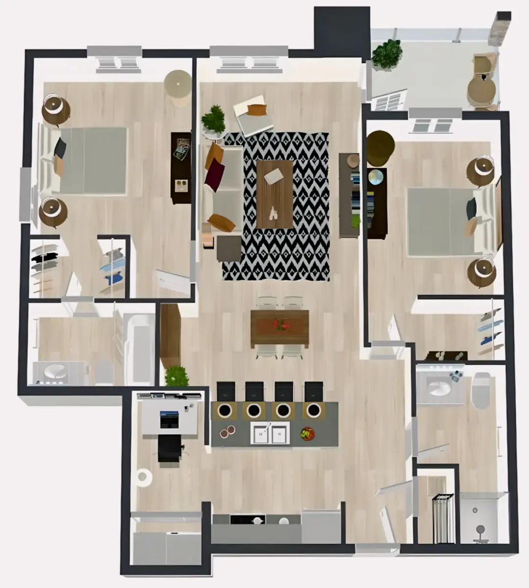2 Rooms view 1