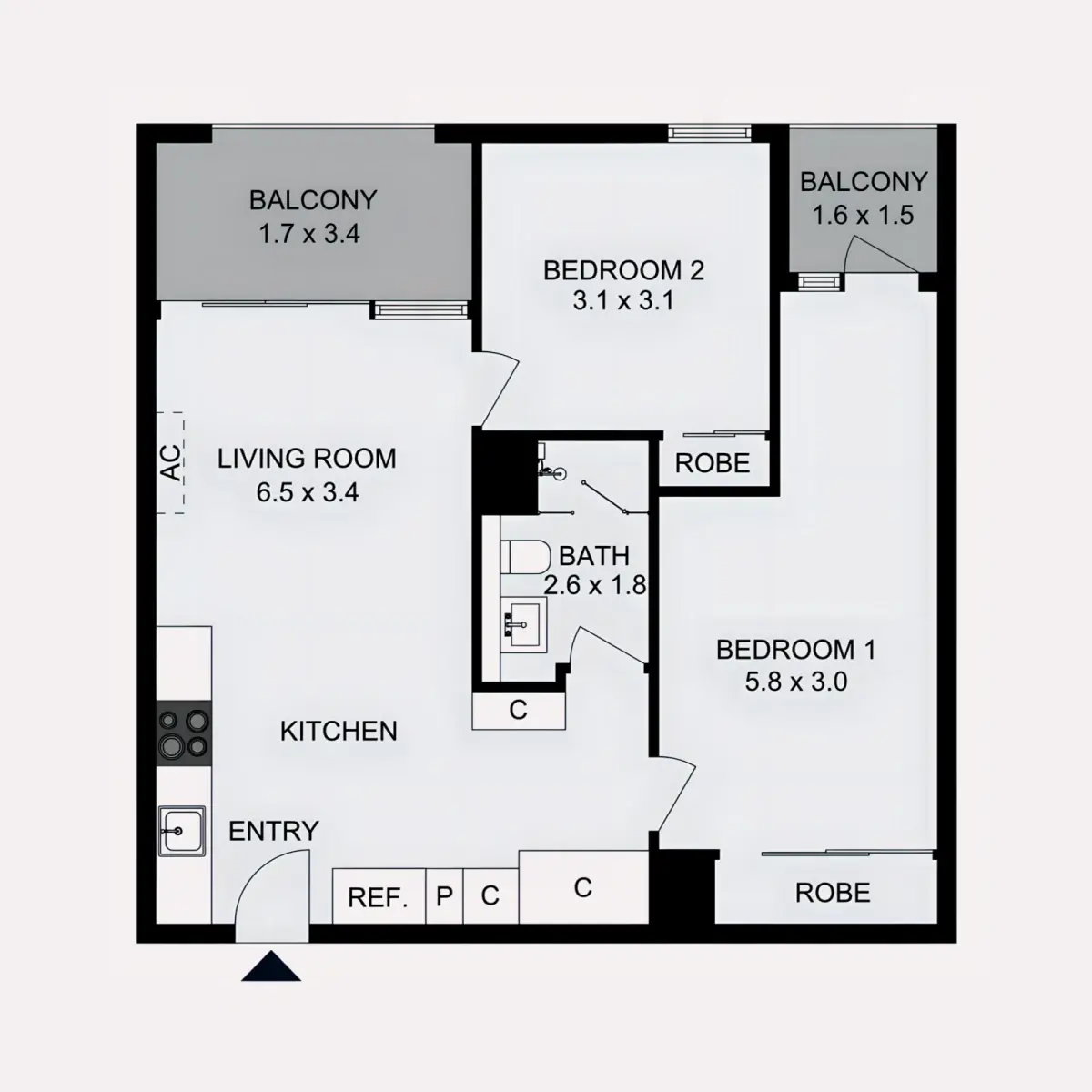 2 Rooms view 1