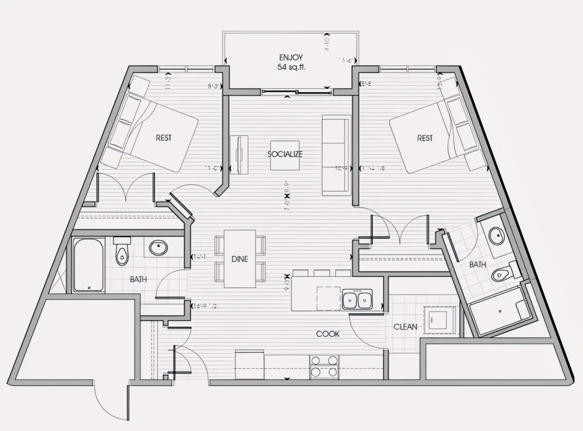 2 Rooms view 1