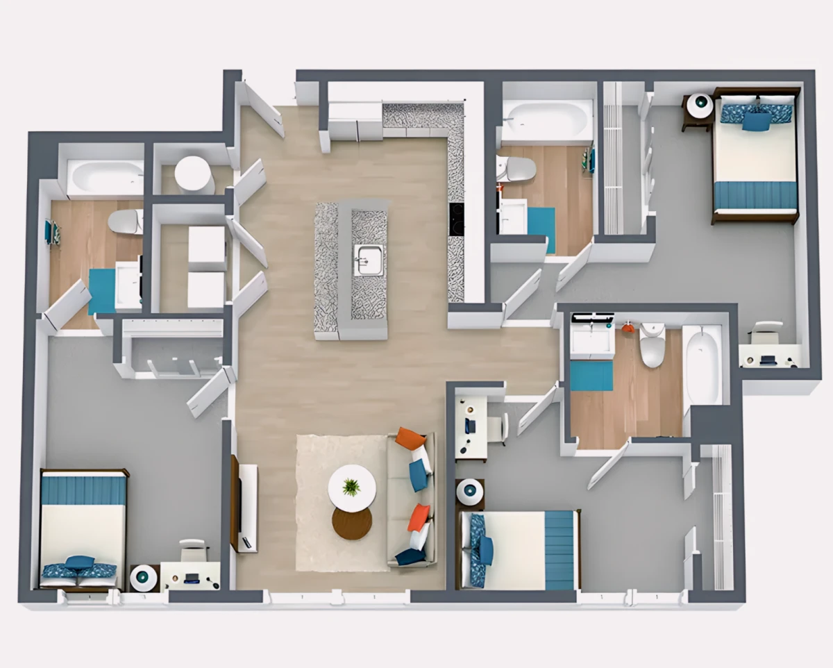2 Rooms view 1