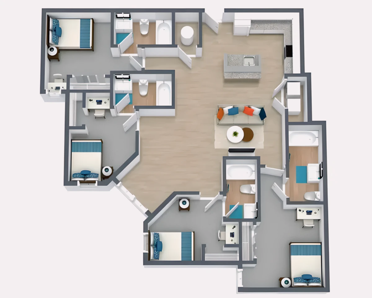 4 Rooms view 3