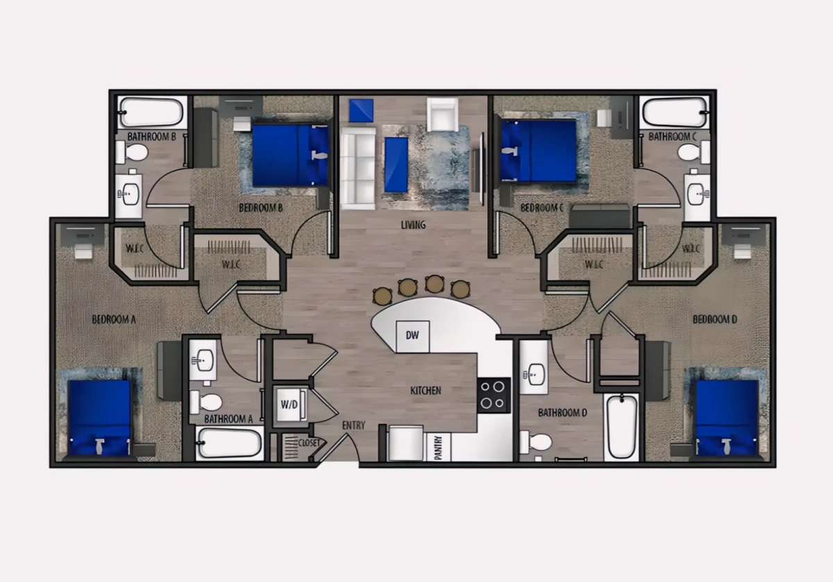 4 Rooms view 2