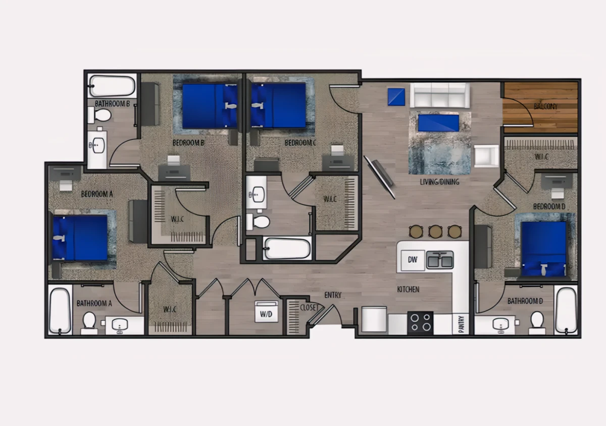 4 Rooms view 3