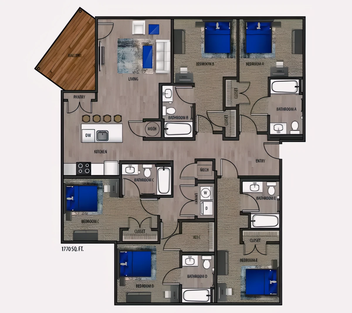 5 Rooms view 1