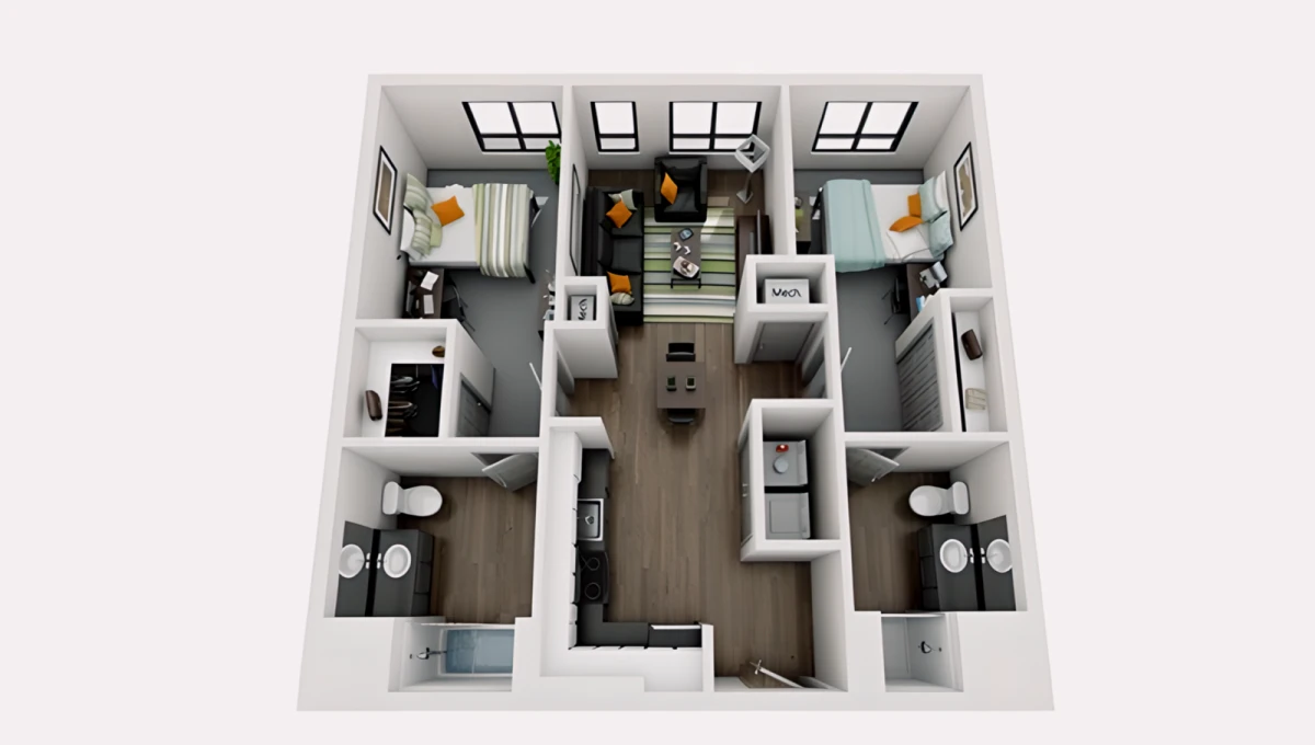 2 Bed 2 Bath B1