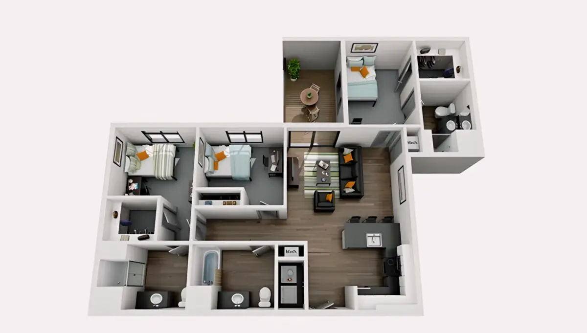 3 Rooms view 2