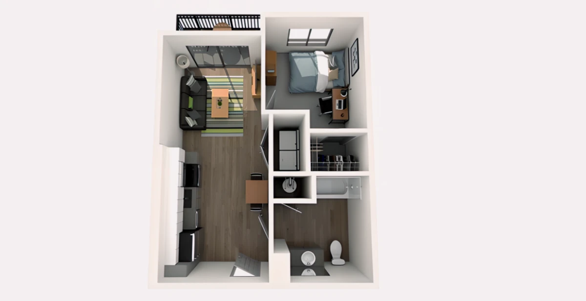 1 Bed 1 Bath A2