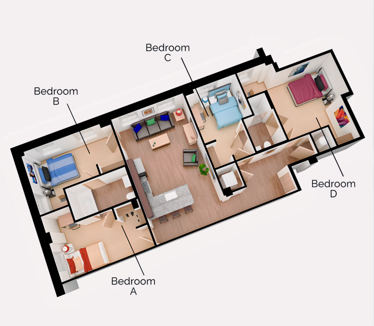 4 Rooms view 3
