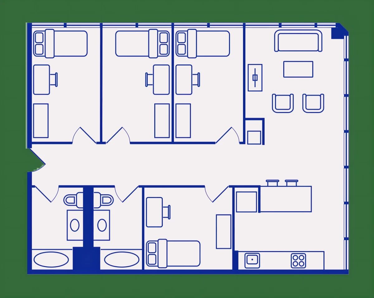 4 Bedroom, 2 Bath