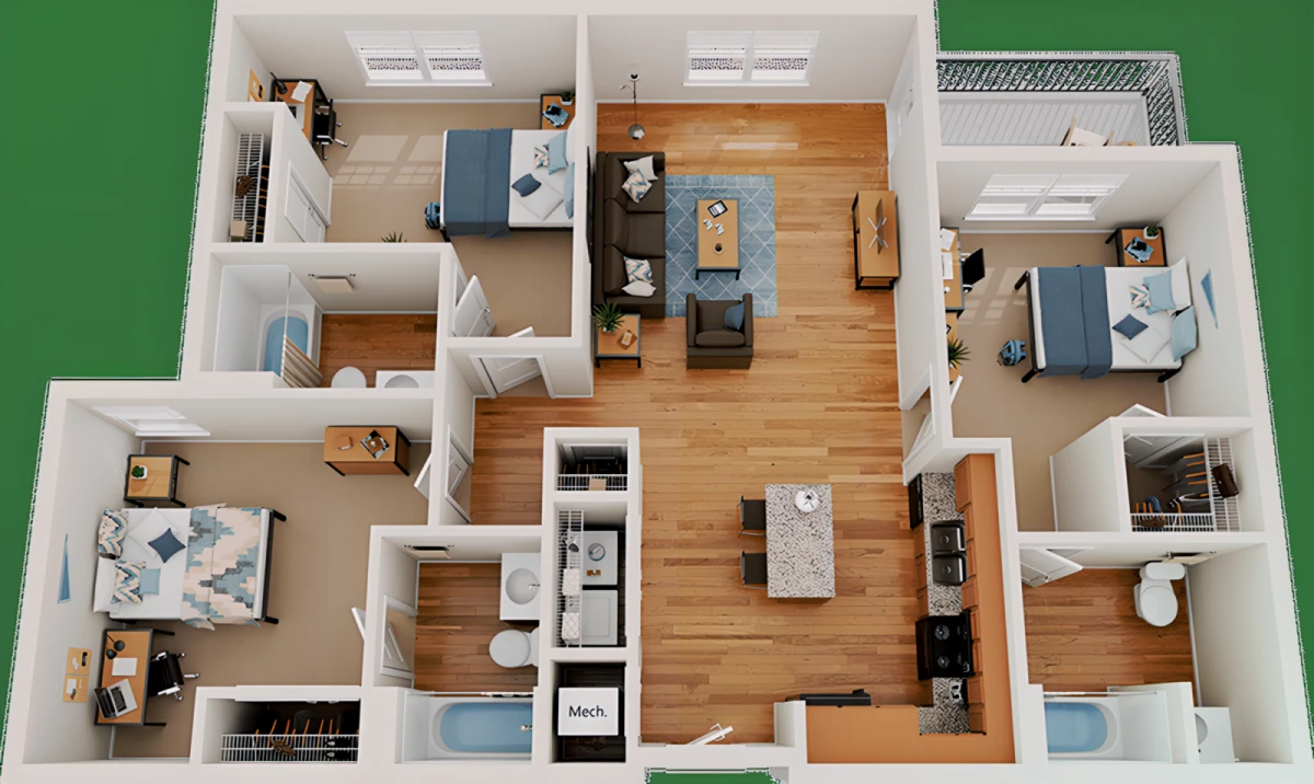 3 Rooms view 1