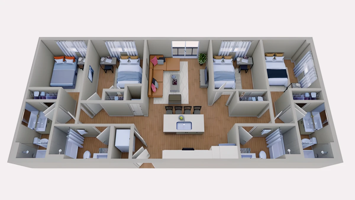 4 Rooms view 2