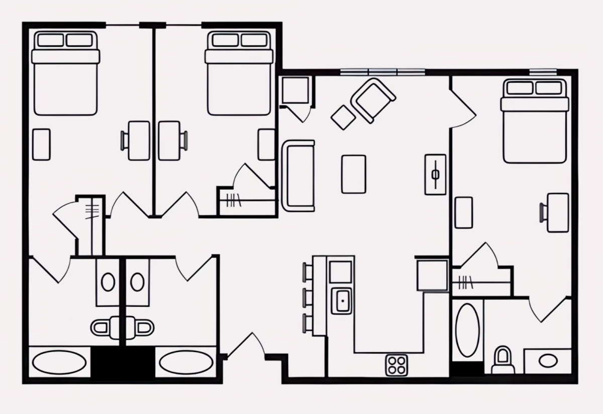 3 Rooms view 2