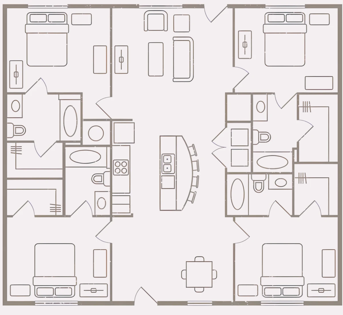 4 Rooms view 1