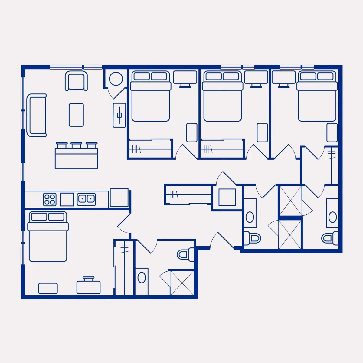 4 Rooms view 1