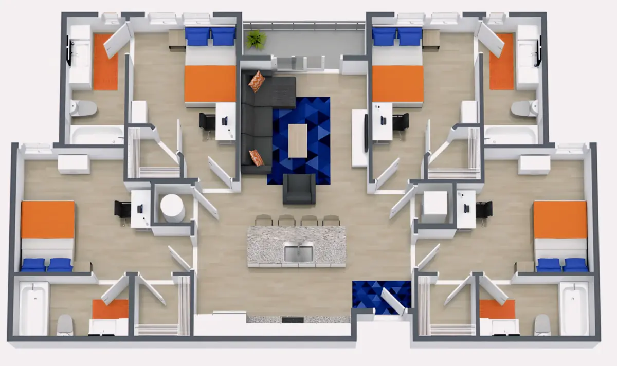 4 Rooms view 1