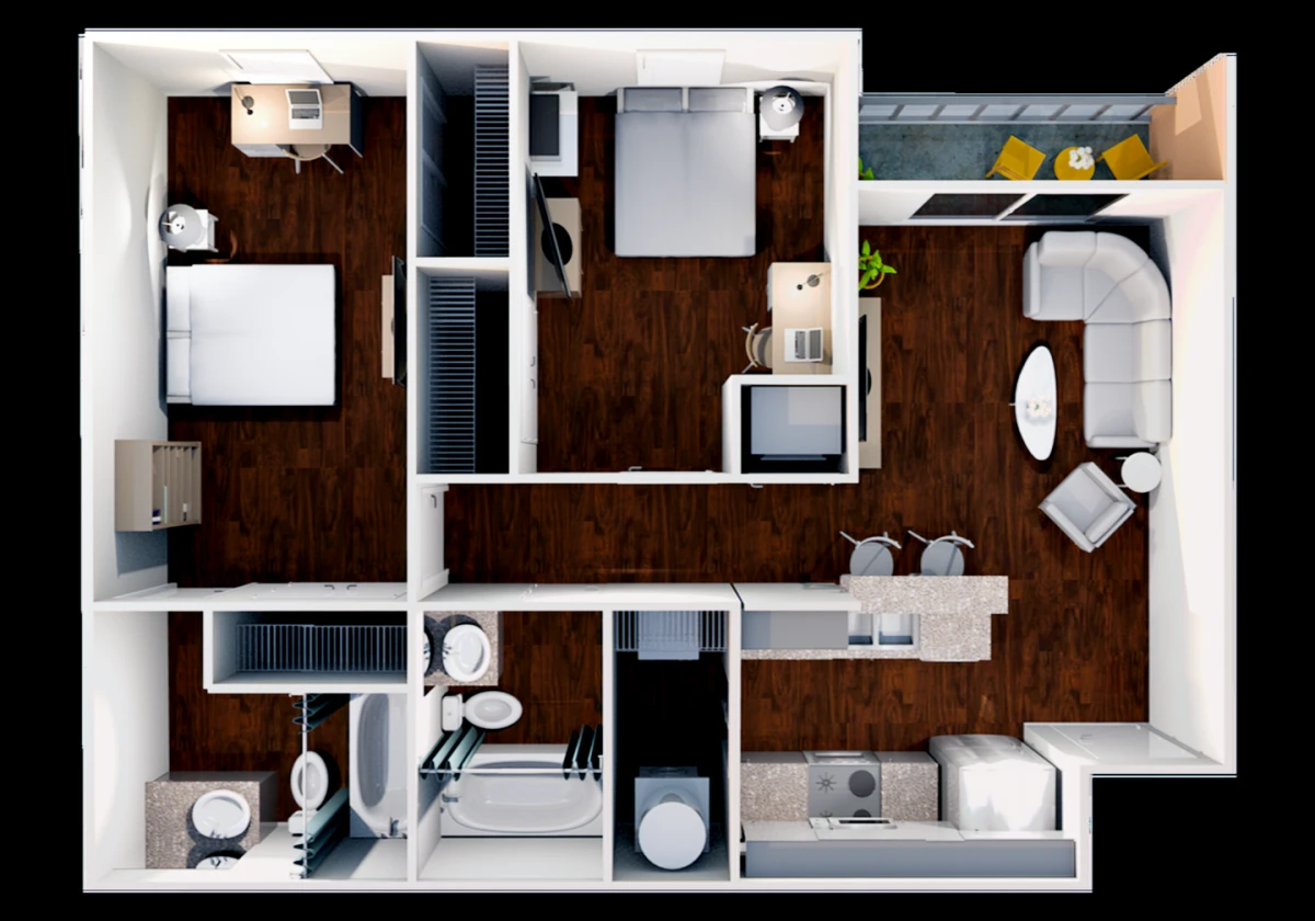 2 Rooms view 2