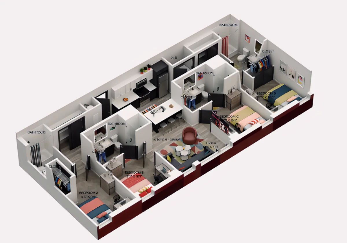 4 Rooms view 1