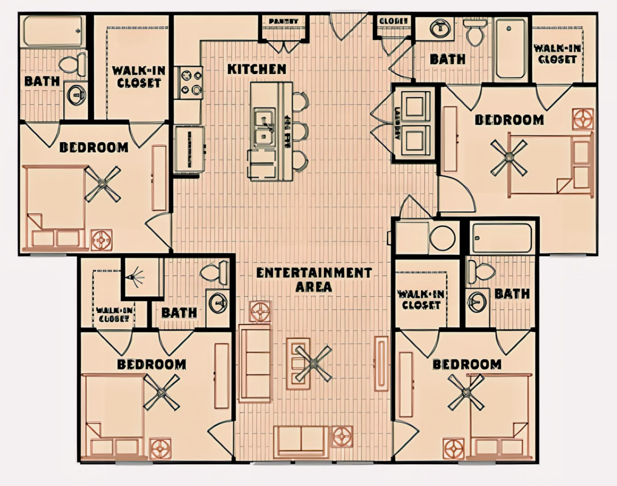 4 Rooms view 1