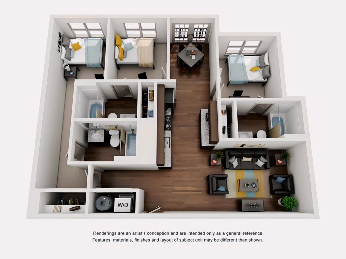 3 Bedroom 3 Bathroom - C1