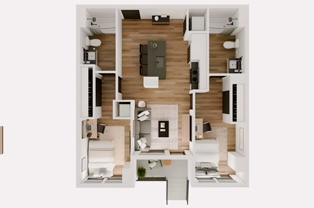2 Rooms view 1
