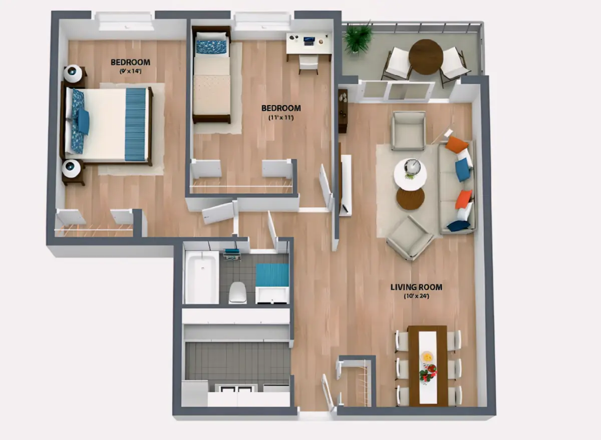 2 Rooms view 1