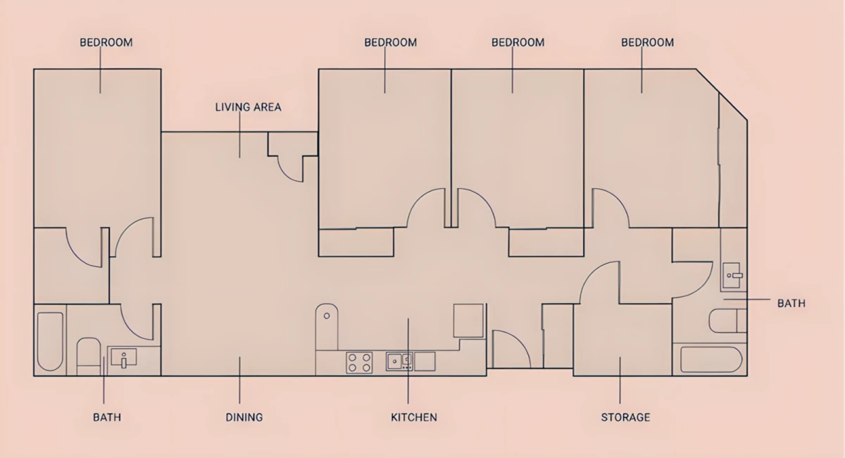4 Rooms view 1