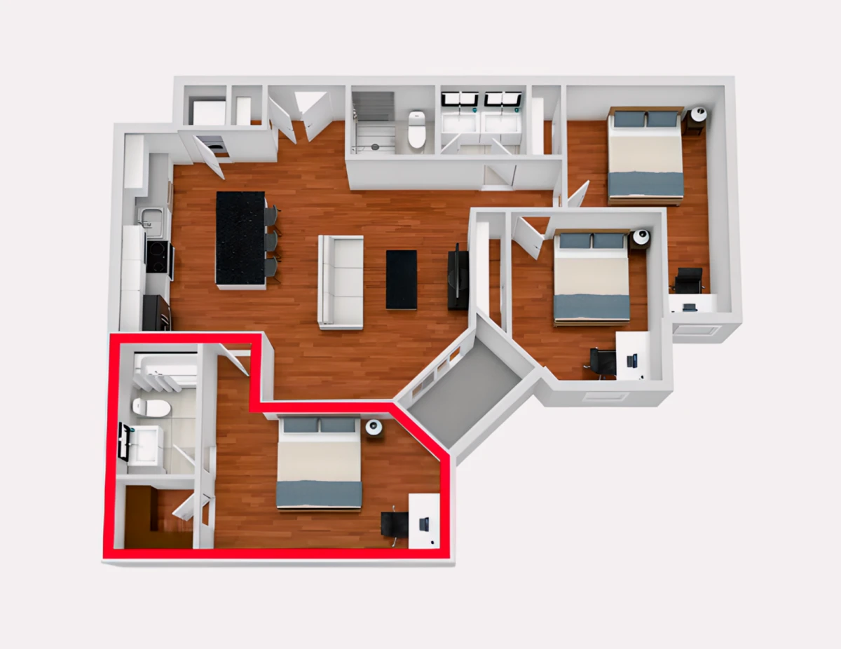 3 Rooms view 2