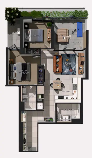 2 Rooms view 1