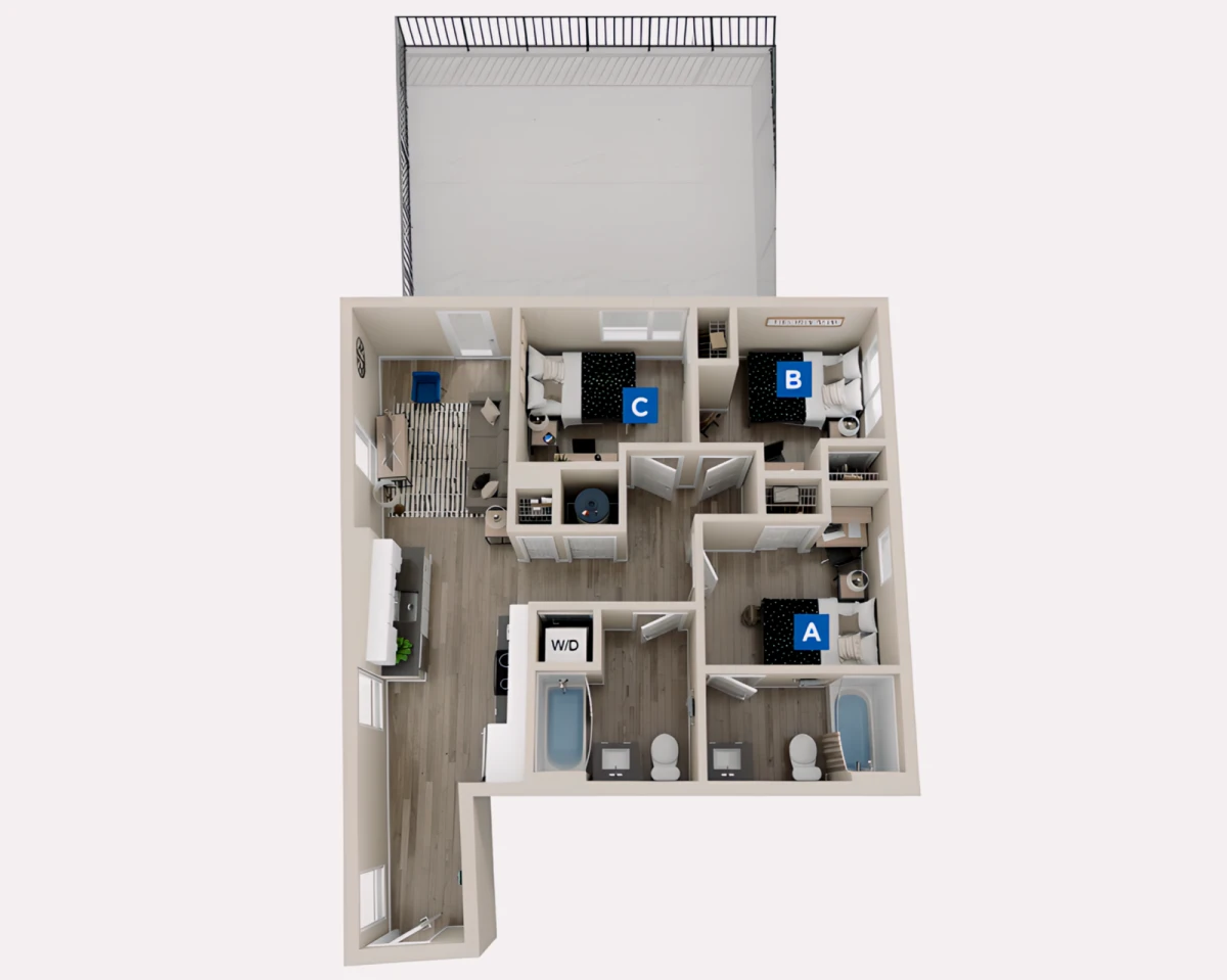 3 Rooms view 1