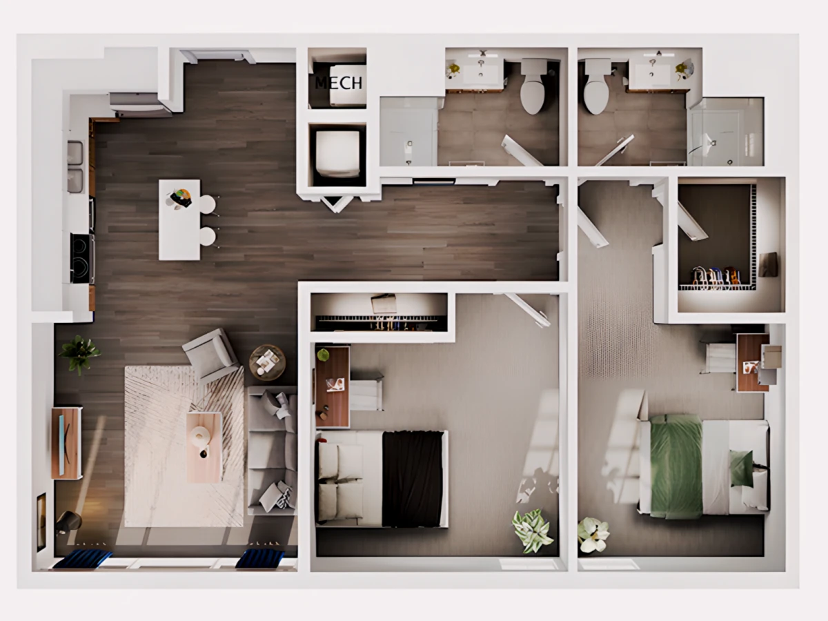 2x2 Rooms view 3