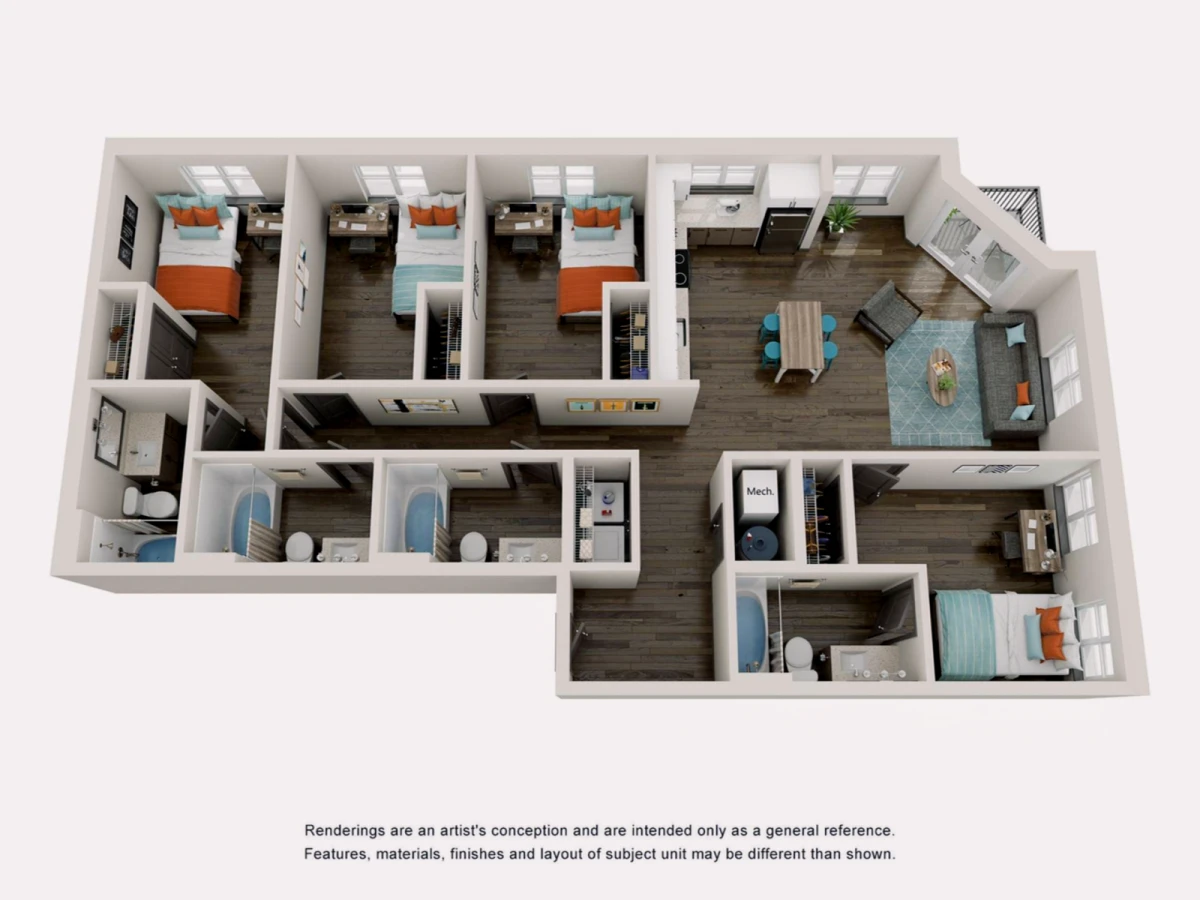 4X4 Rooms view 1