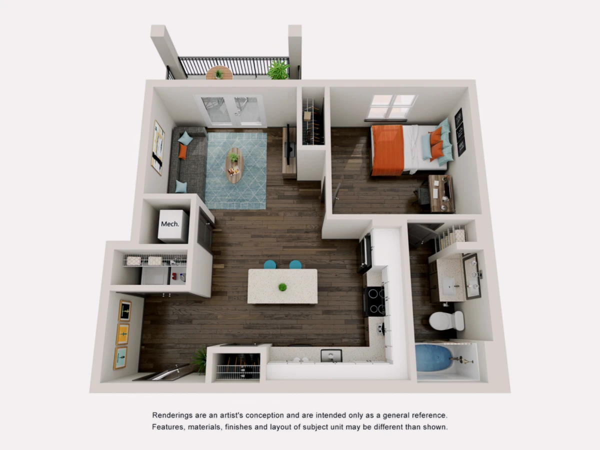 1x1 Rooms view 3