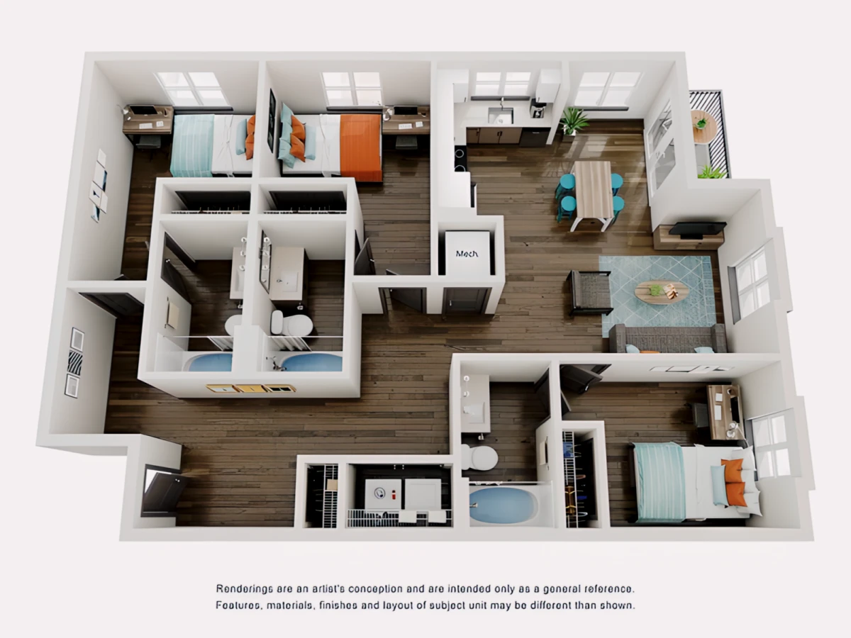 3x3 Rooms view 1