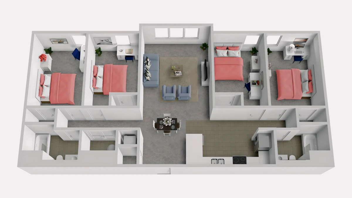 4 Rooms view 1