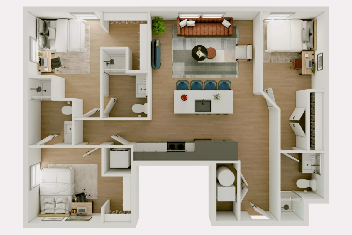3 Rooms view 1
