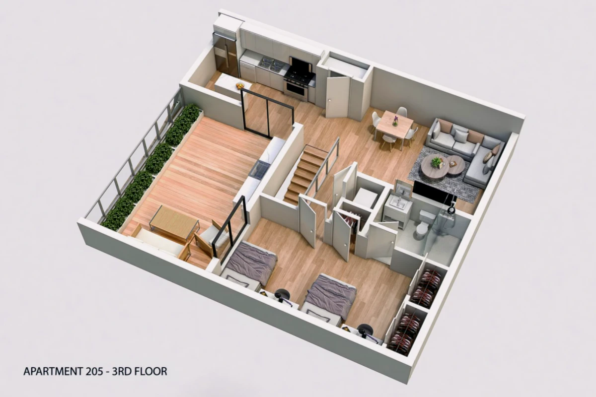 3 Rooms view 1