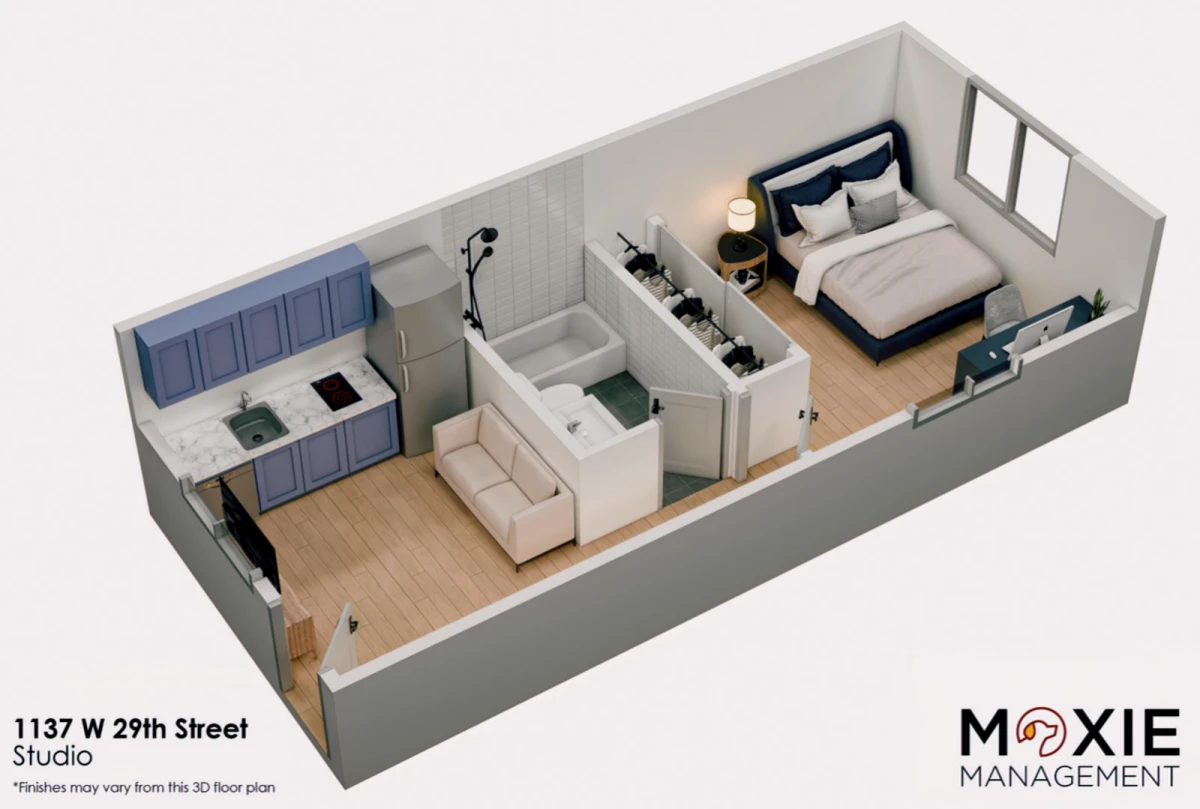 1 Bed1 Bath  1137 W 29th St Unit 5