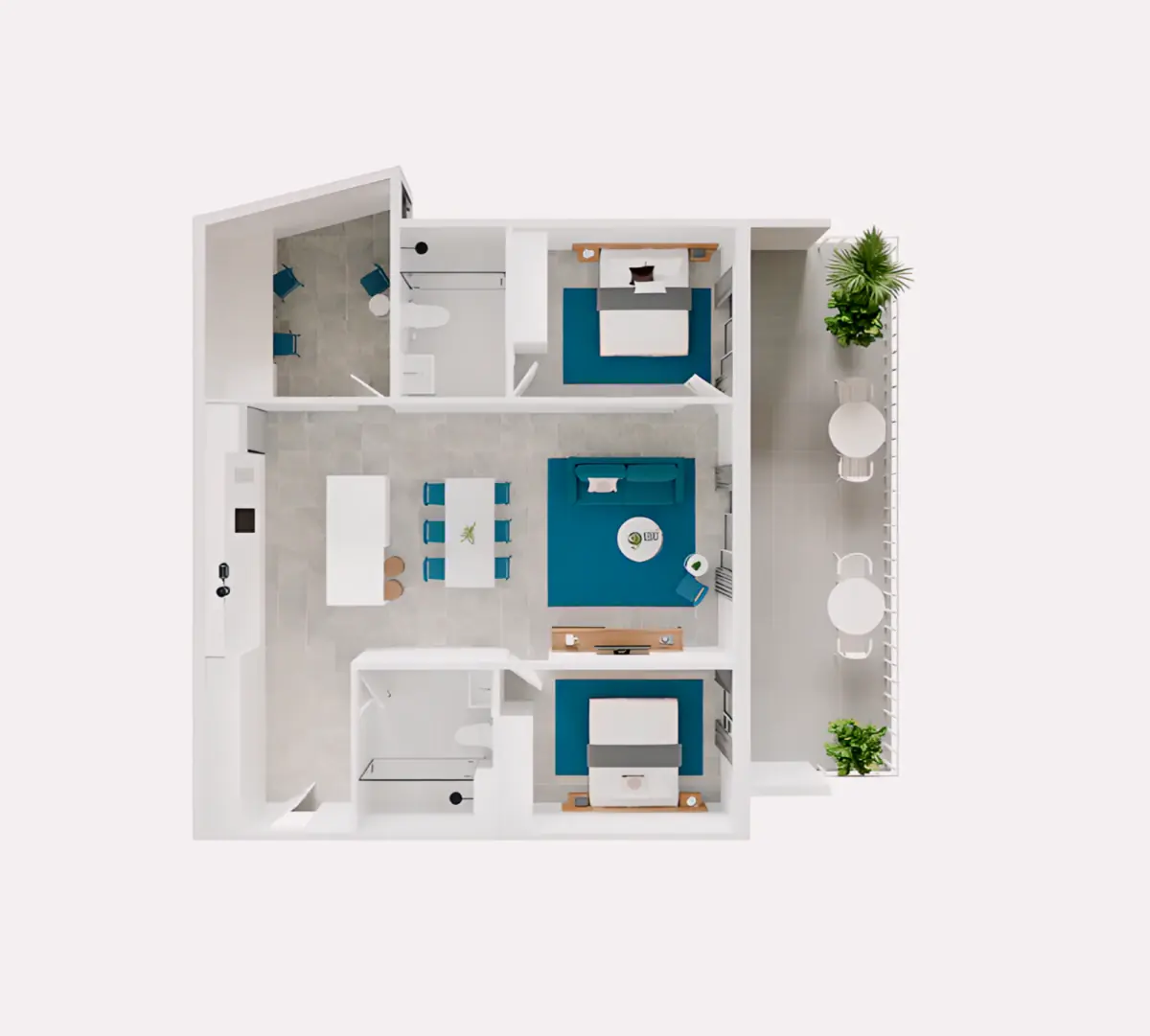 Furnished Rooms view 1