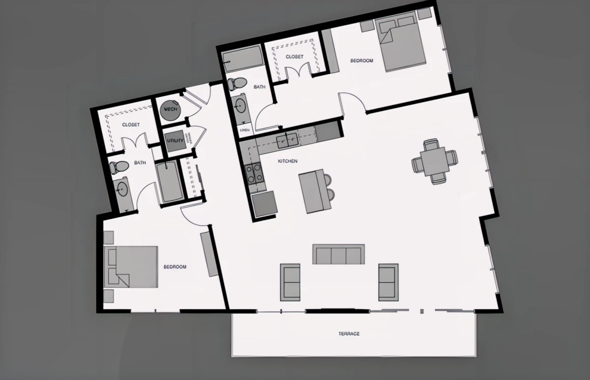 2 Rooms view 1