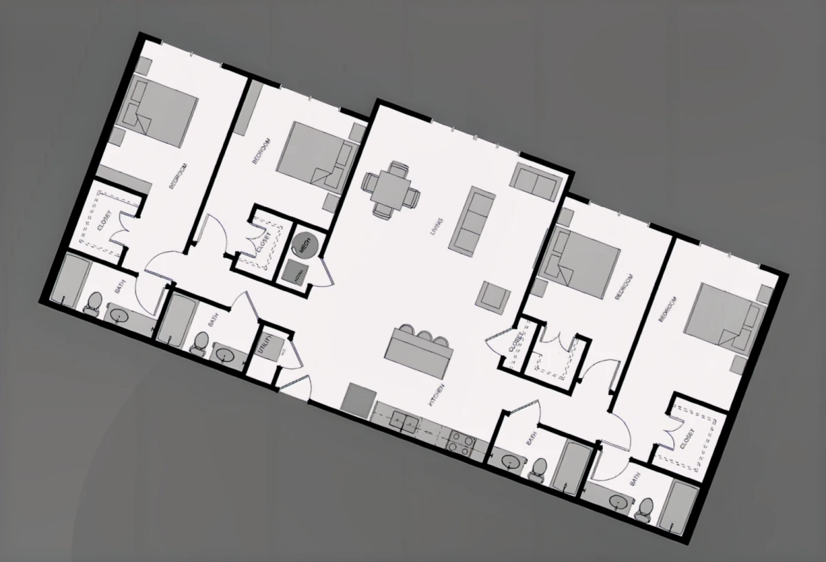 4 Rooms view 1