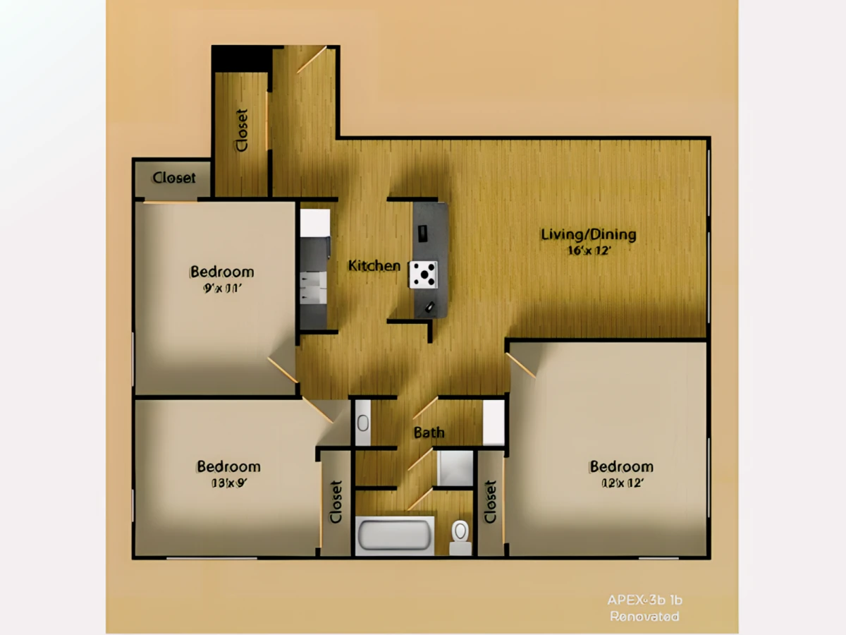 3 Rooms view 2